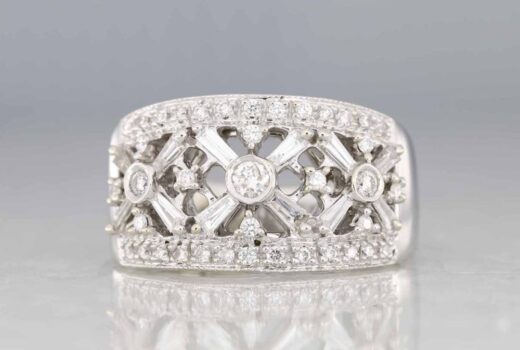 Snowflake Baguette Cut Diamond Rings