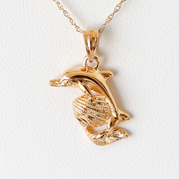 Dolphin on a Shell Pendant