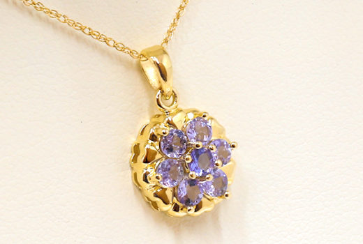 Tanzanite Flower Pendant