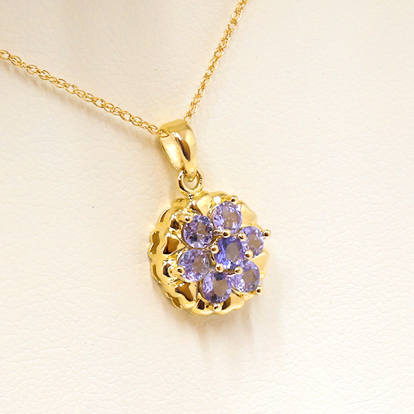 Tanzanite Flower Pendant