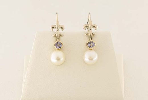 Pearl Tanzanite Earrings