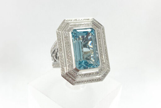 Aquamarine Emerald Cut Ring